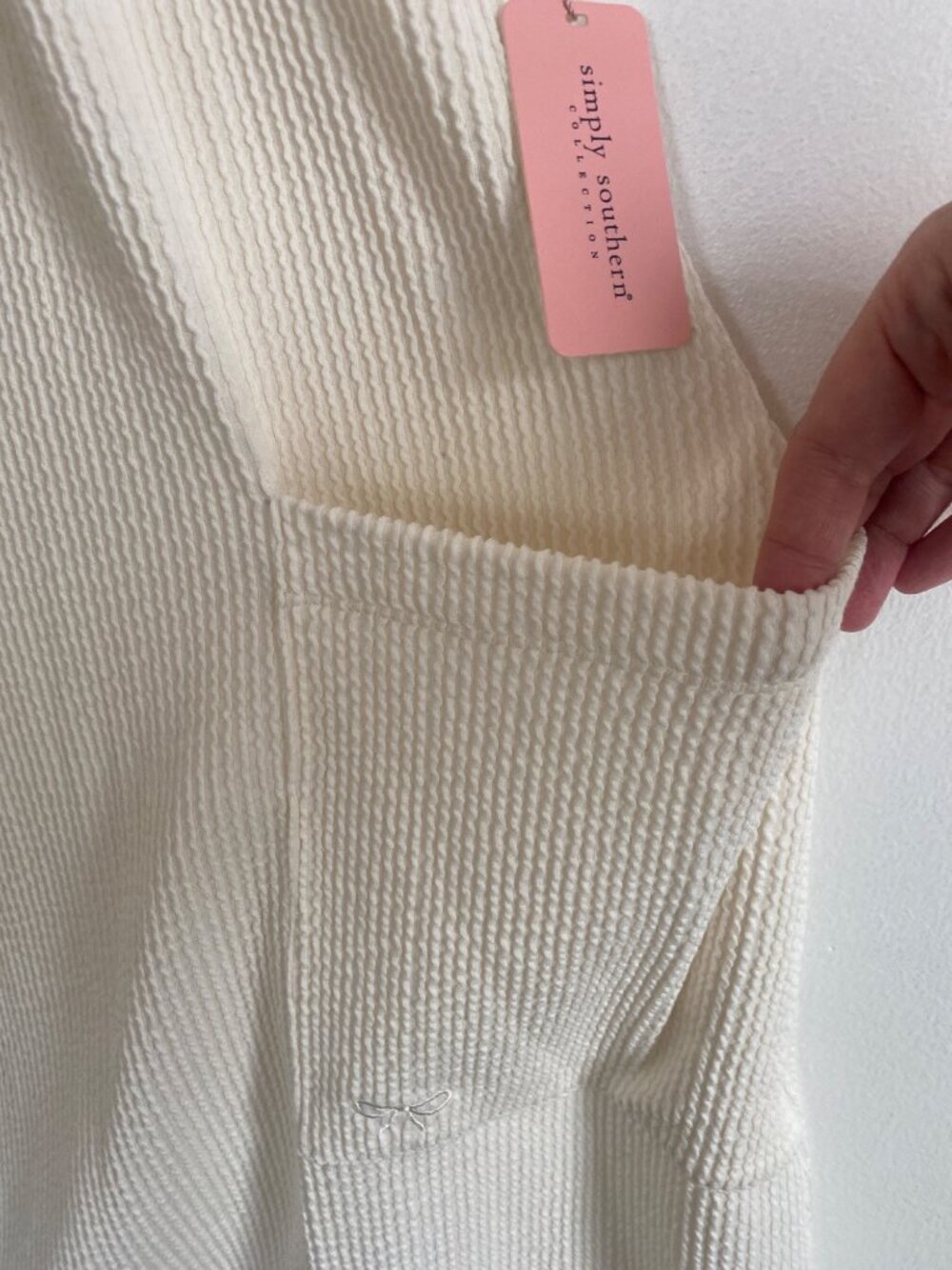 Simply Southern Women's Ivory Textured Sleeveless Romper Slouchy Size XXL - Picture 2 of 6